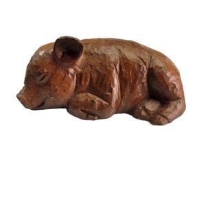 Red Mill Mfg. Handcrafted Sleeping Pig Made in the USA. 4"L x 2"W